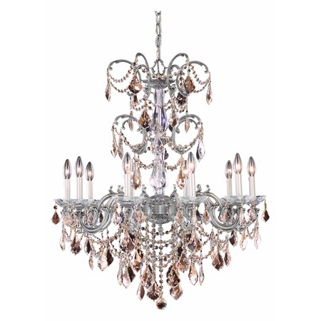 Elegant Lighting Dining Room Chandelier Pewter 9710D29PW-GT/RC